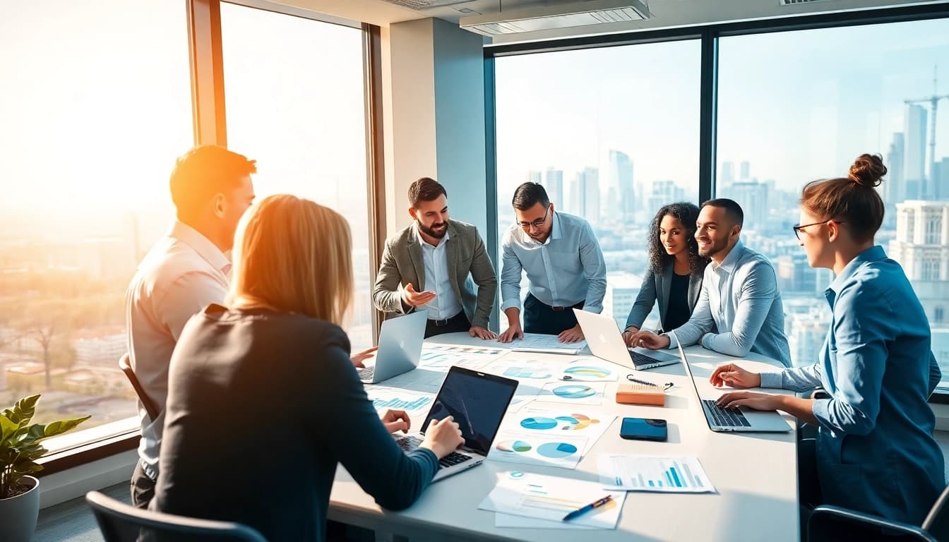 Engaging professionals in a sales talent marketplace brainstorming innovative strategies together.