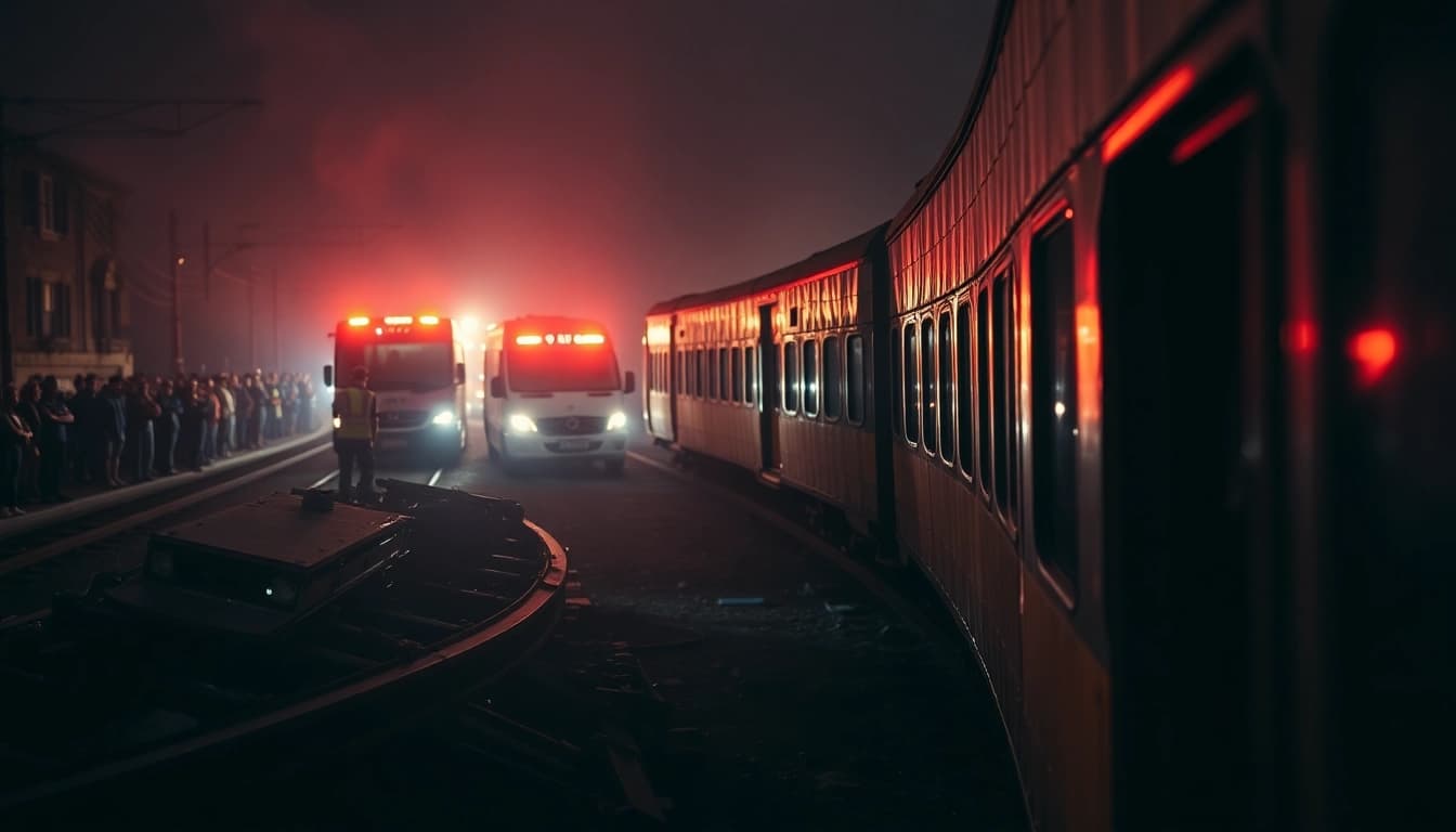 A wrecked train from the spain train crash illustrating emergency response efforts in action.