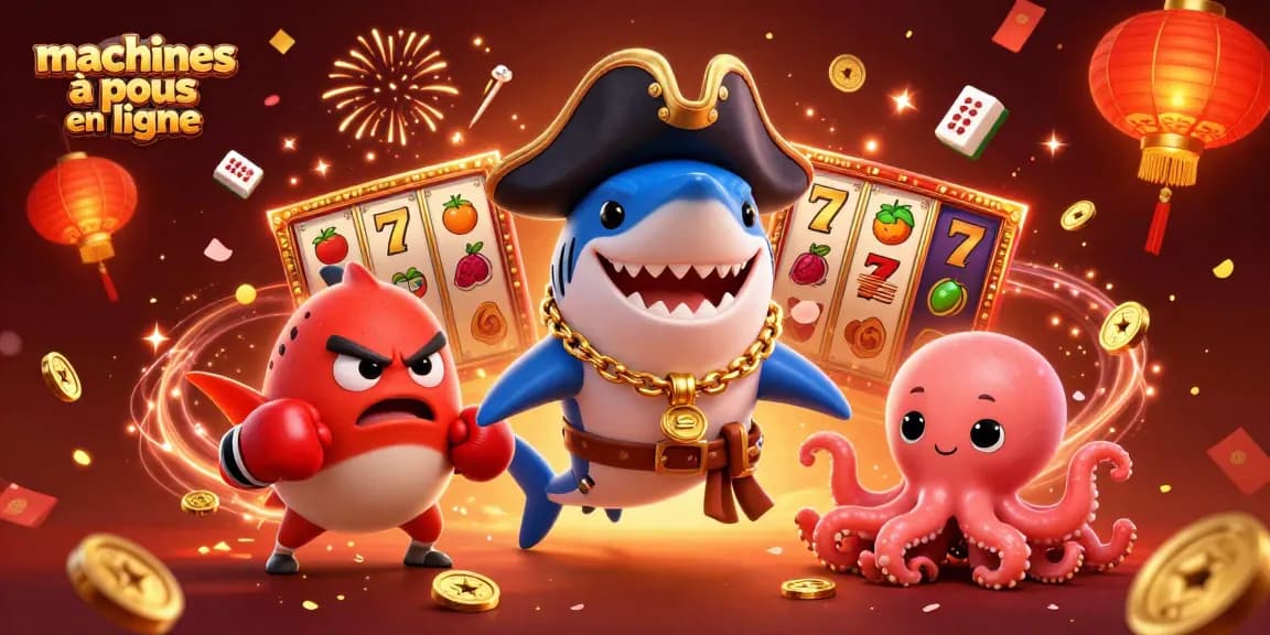 Joue aux machines à sous en ligne avec un requin pirate, un poisson-globe et une pieuvre amusante.