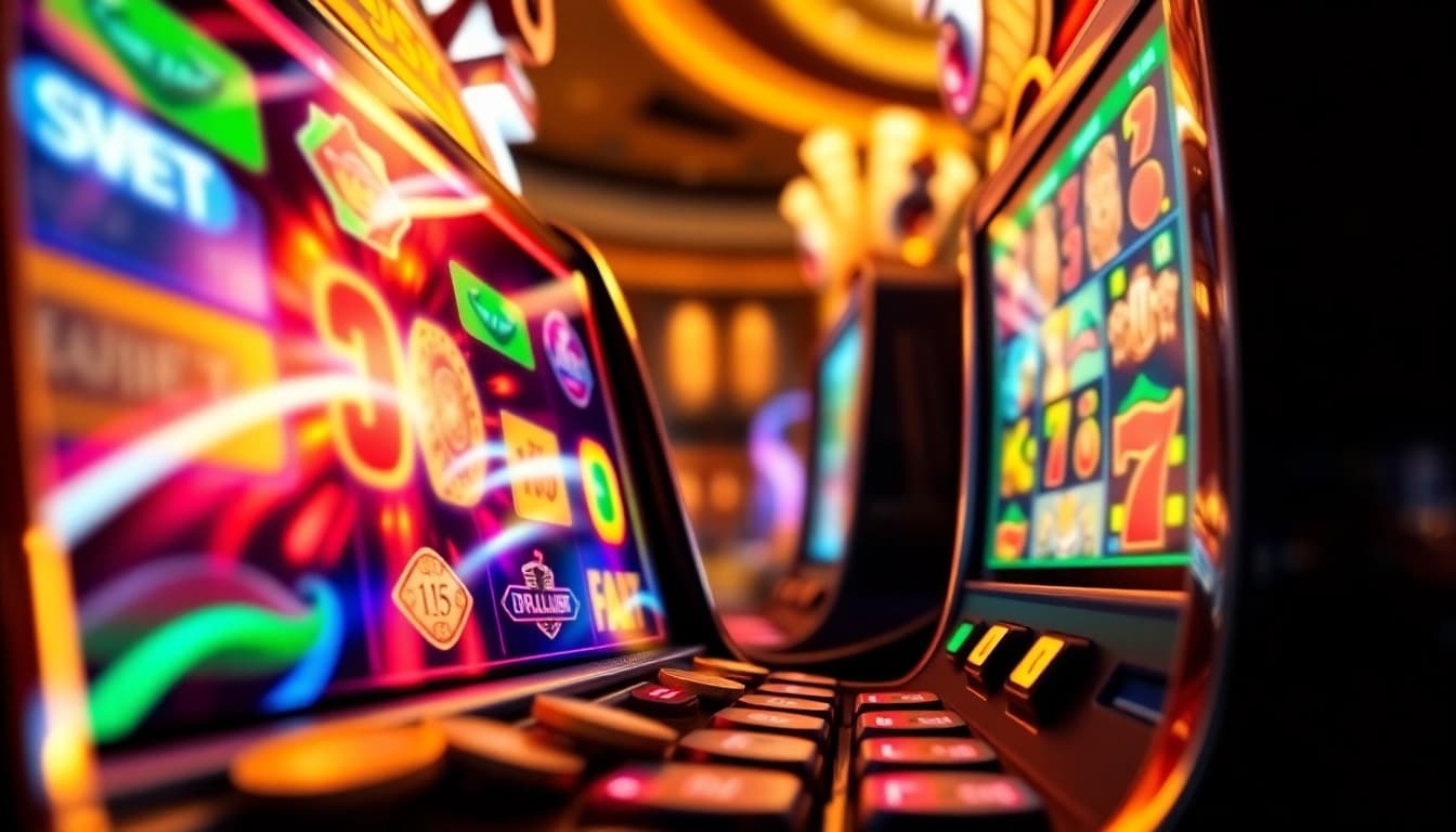 Menangkan jackpot dengan slot777 di mesin slot yang berkilauan dan penuh warna.