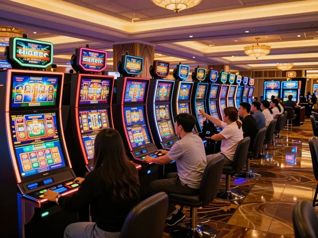 Players enjoying vibrant slot machines for thrilling wins at slot-gacor2026 casino.