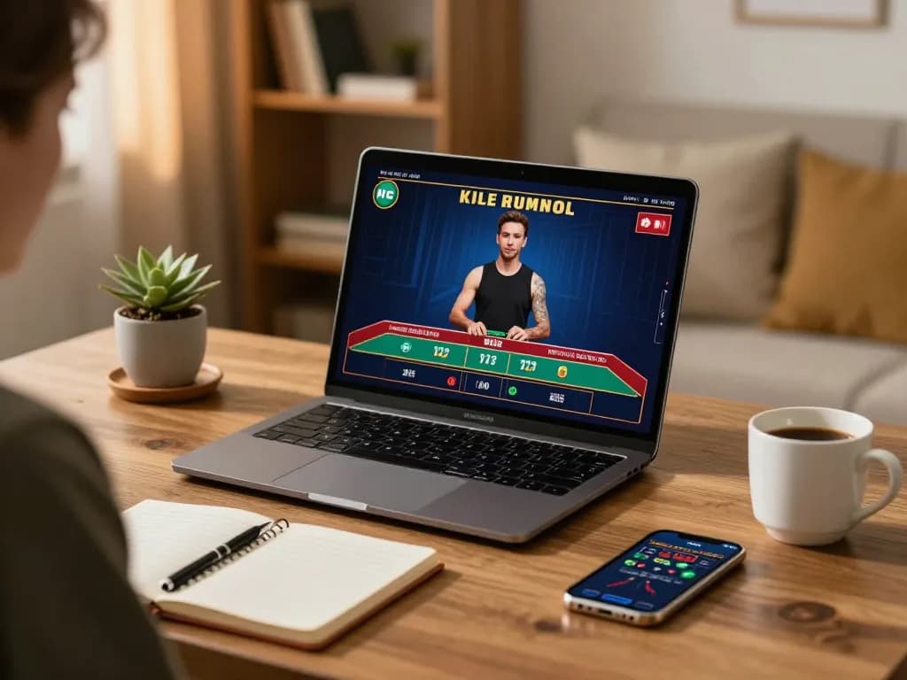 cm88 player engaging in live dealer gaming session, showcasing strategic online gambling experience online.