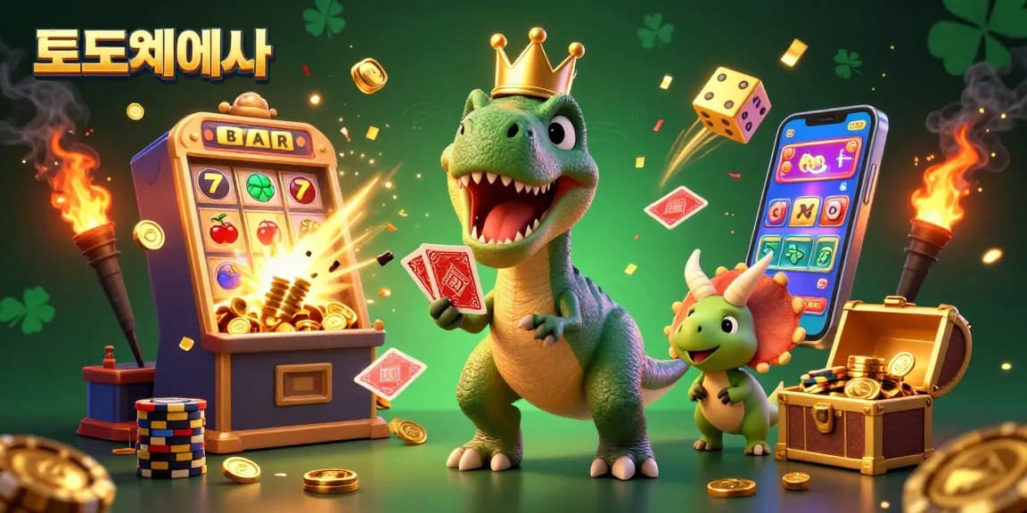 토토사이트에서 카드 셔플을 시도하는 T-Rex와 도와주는 플레인테 어시스턴트의 생동감 넘치는 장면