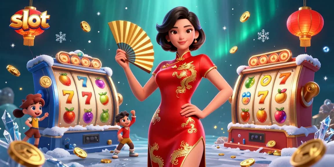 Experience the thrill of slot games with vibrant visuals, showcasing captivating elements and gambling excitement.