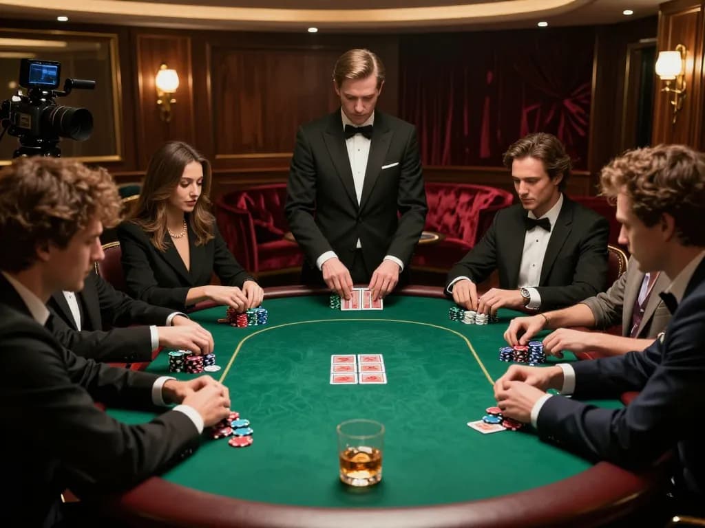 Players engaging in intense poker at MAX88, showcasing high-stakes betting in a luxurious atmosphere.