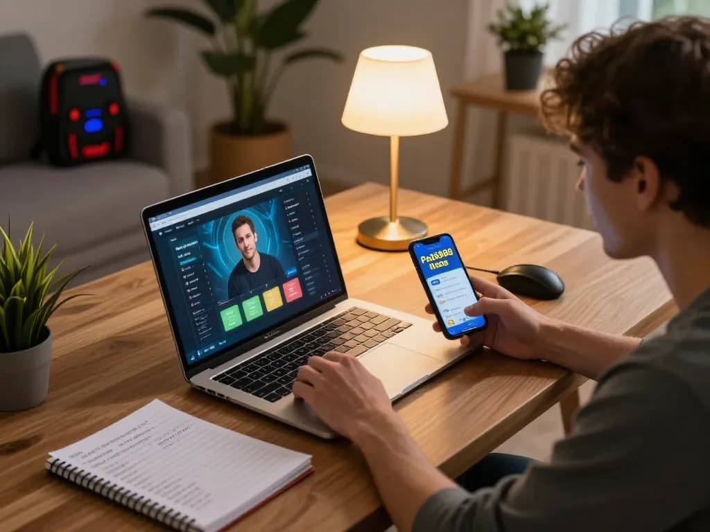 Engaged player using paris888 app for online casino gaming with strategic notes.