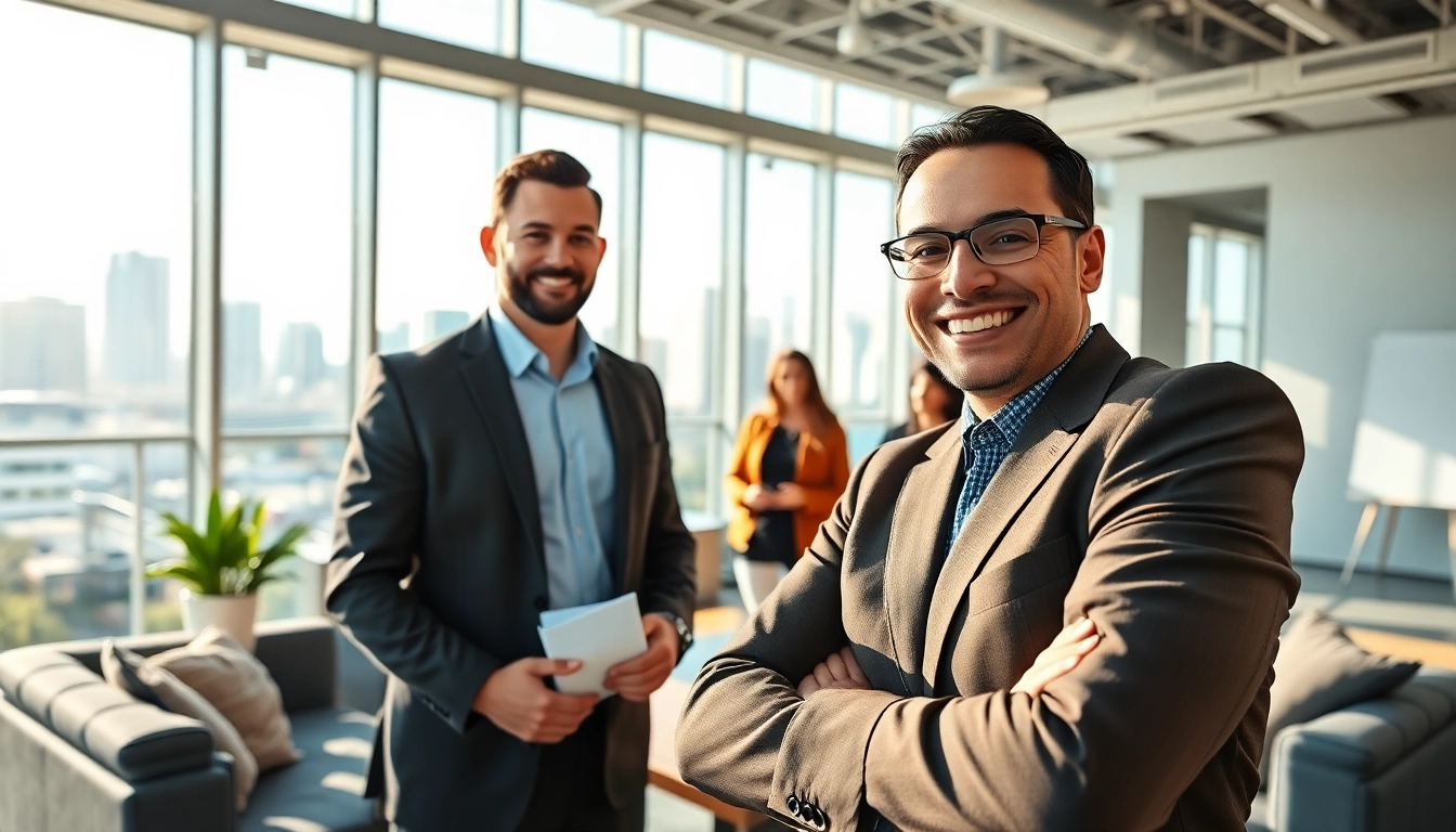 Engaging business coach Los Angeles guiding diverse clients in a modern office.
