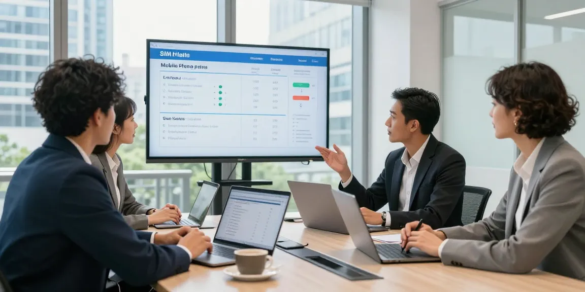 Compare business SIM only deals UK discussion in a professional office setting.