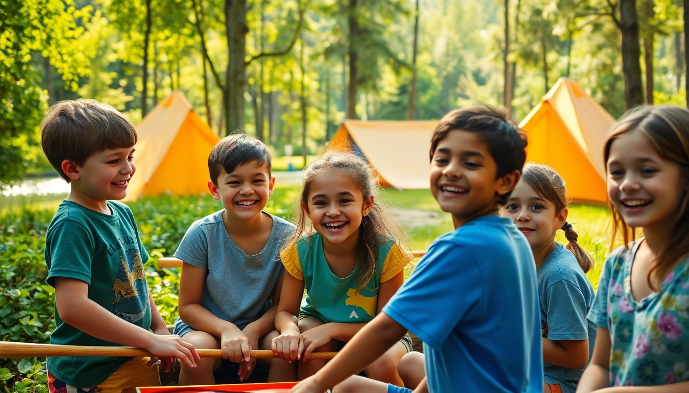 Enjoying fun activities at a summer youth camp surrounded by nature's beauty.