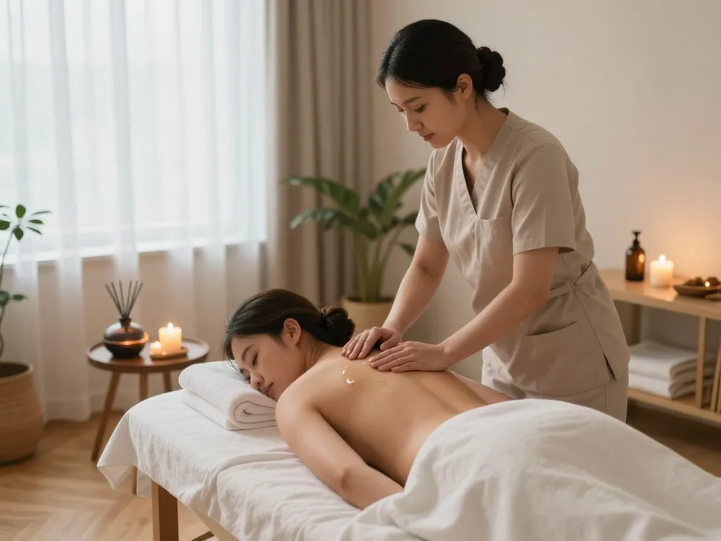 Experience the tranquility of 동대문스웨디시 spa with a professional massage treatment in a calming environment.