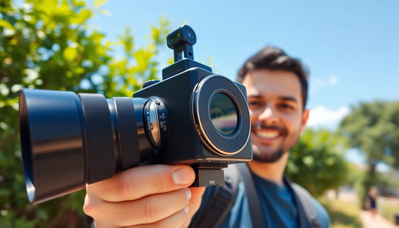 Capture stunning moments with the Insta360 X5 in a bright outdoor setting.