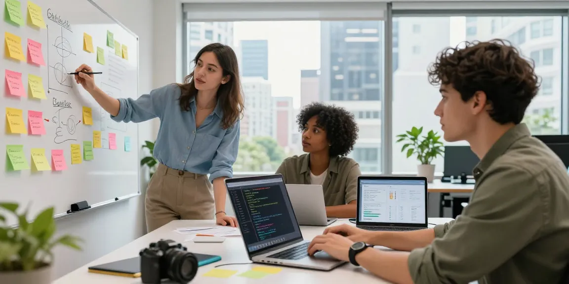 Team collaborating on spicy AI project in a vibrant tech office