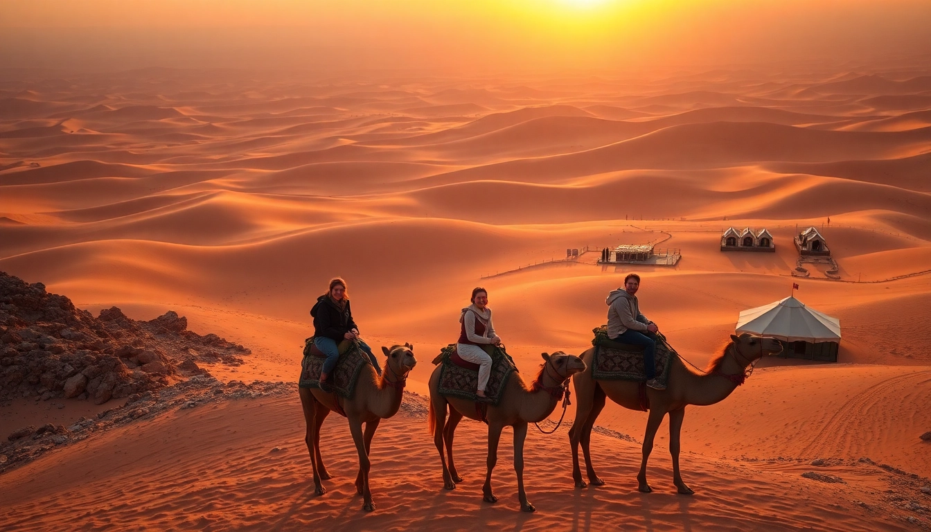 Agafay desert camel ride and dinner with a show at sunset with stunning desert views.