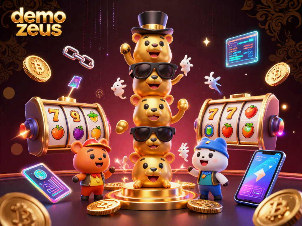 Menyaksikan permainan demo zeus di kasino online dengan elemen slot yang menonjol dan simbol pemenang.
