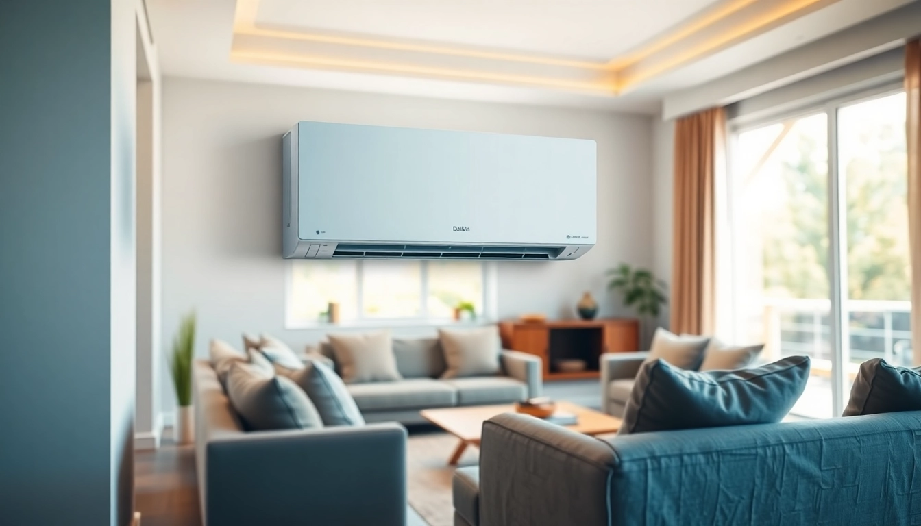 See the efficient daikin mini split ac installed elegantly in a modern living room.
