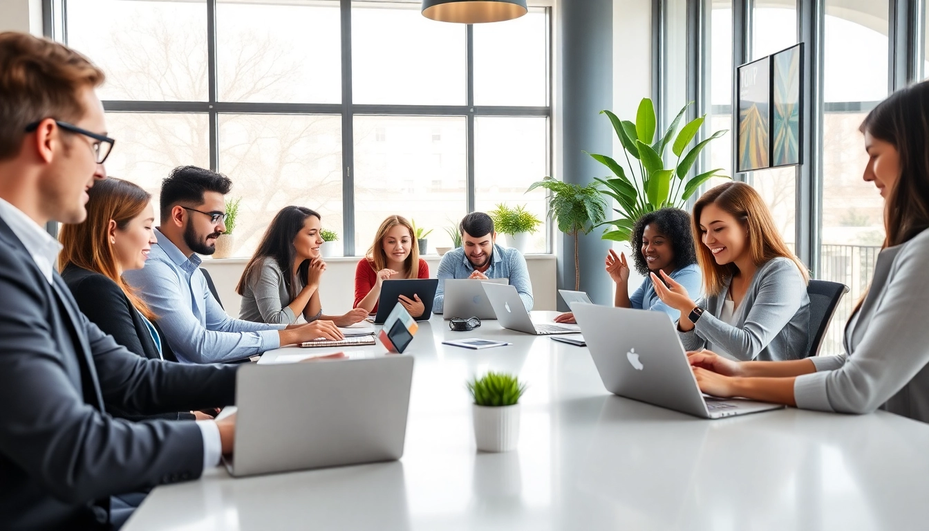 Team discussing ideas in a vibrant office, highlighting the wan in collaboration.