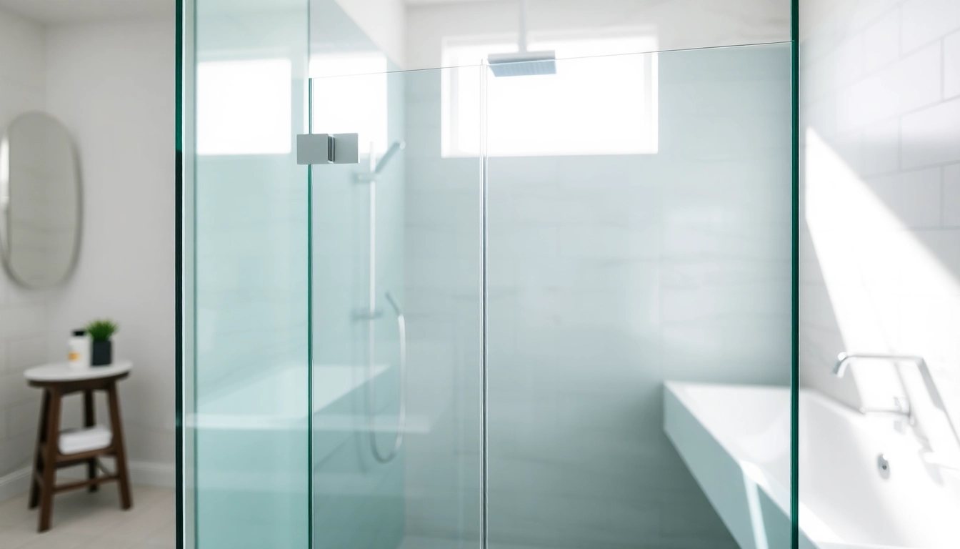 Paroi de douche moderne en verre dans une salle de bain élégante avec des finitions stylées.