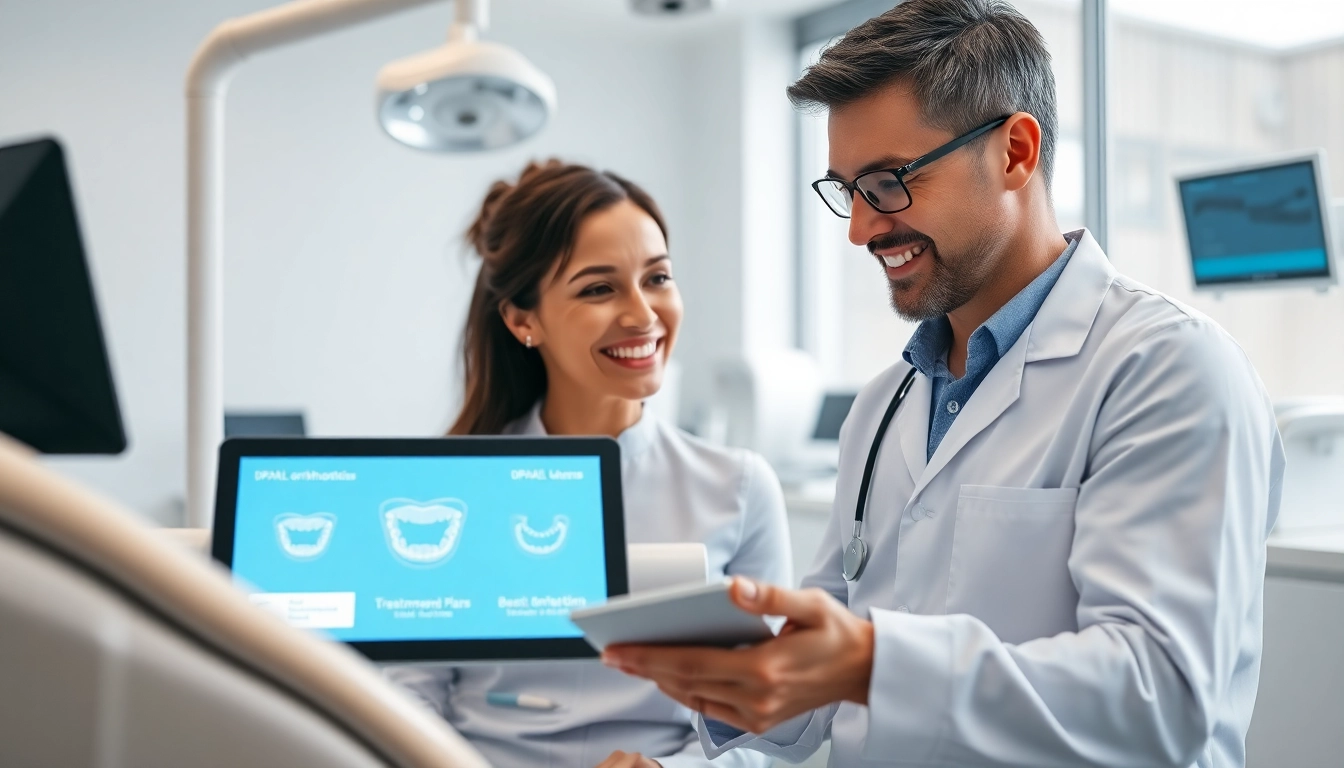 DPEARL 口コミ highlighting a friendly dental consultation about orthodontic treatment in a modern clinic.