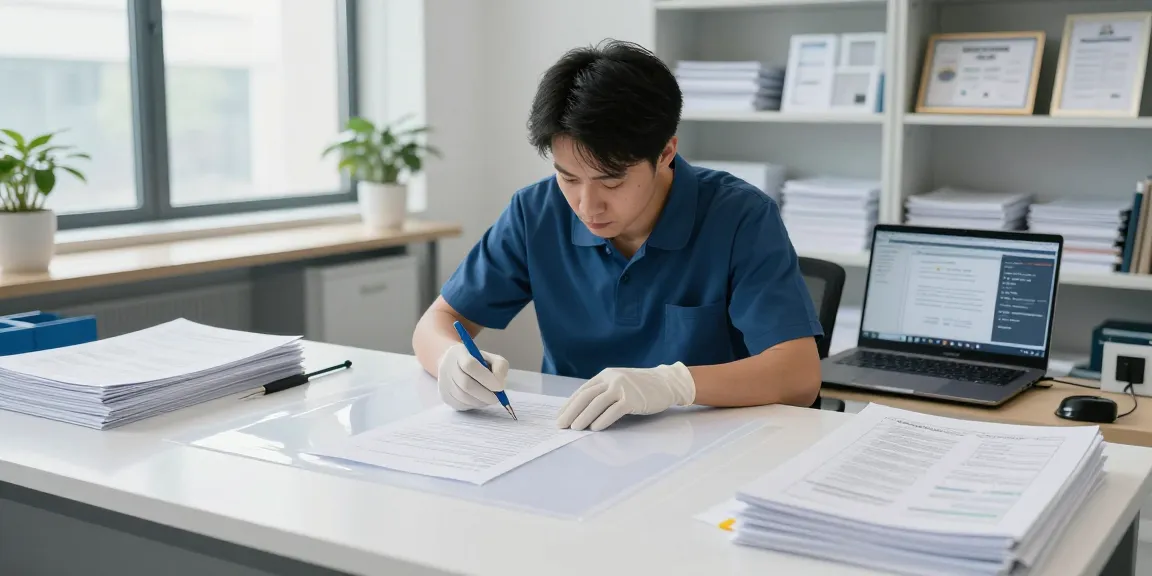 Bóc ép plastic tại hà nội với một kỹ thuật viên chuyên nghiệp khôi phục tài liệu quan trọng bằng các kỹ thuật chuyên môn trong một văn phòng sáng sủa.