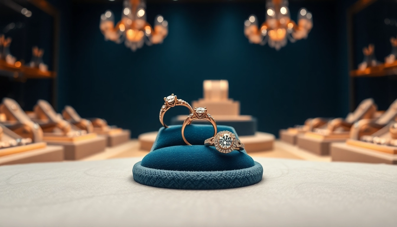 Showcase of exquisite promise rings reflecting luxury and commitment.