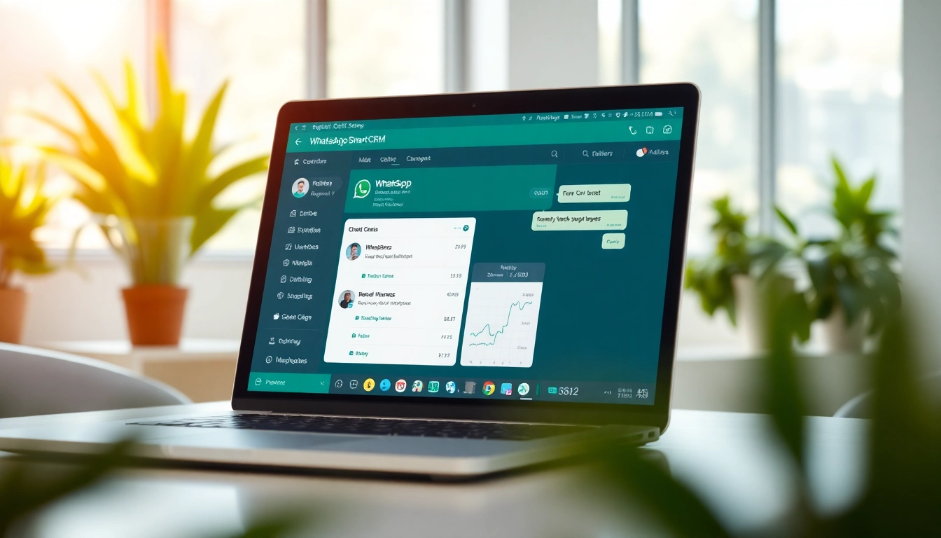 Engage with the WhatsApp Smart CRM features in a modern office setting showcasing productivity.
