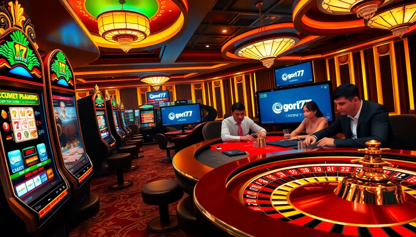 Experience thrilling action at gori77 casino with elegant gaming tables and vibrant slot machines.