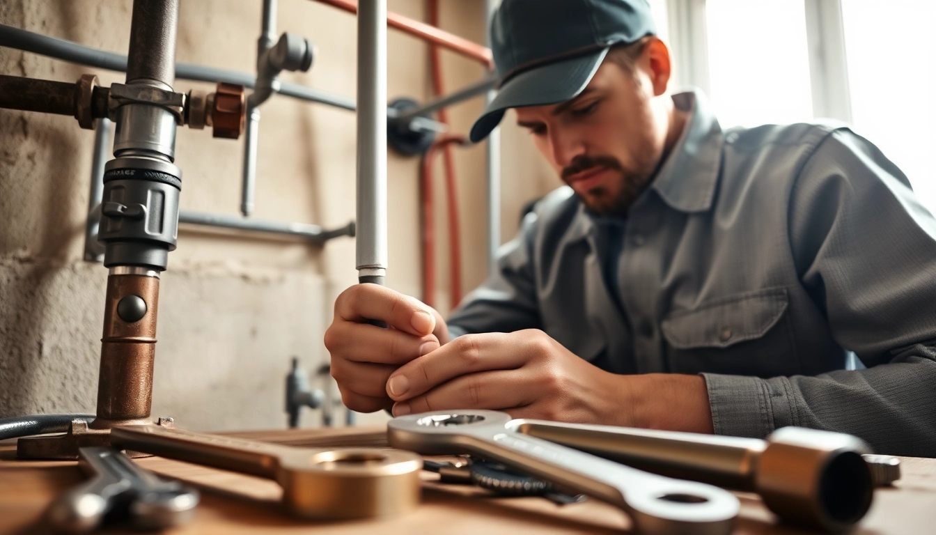 Skilled technician providing whole house repiping services Clearwater FL in a residential setting.