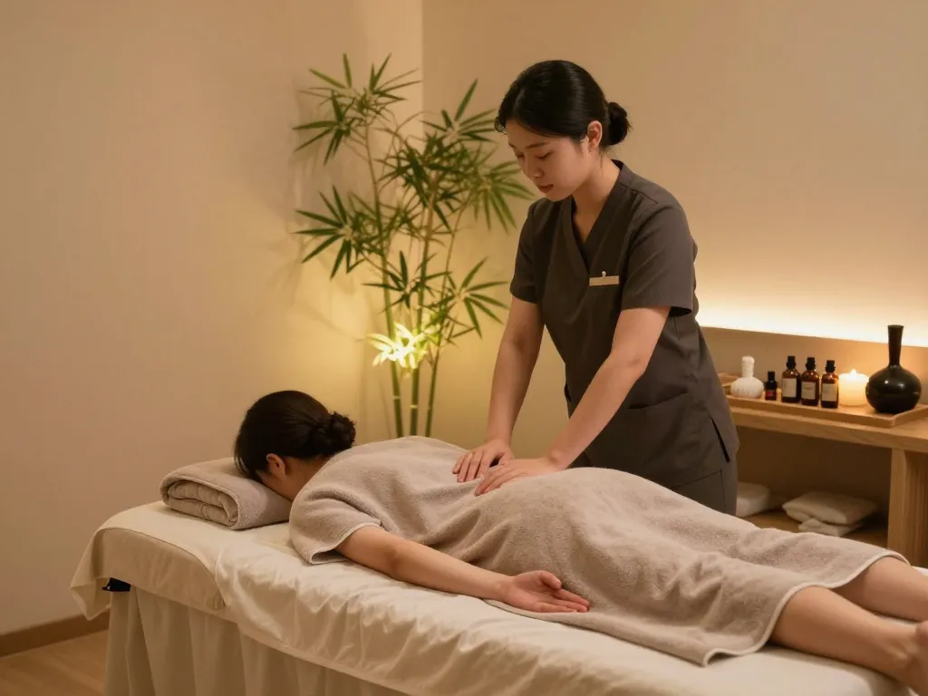 Experience soothing 삼성동마사지 in a tranquil spa setting with essential oils and a calm ambiance.