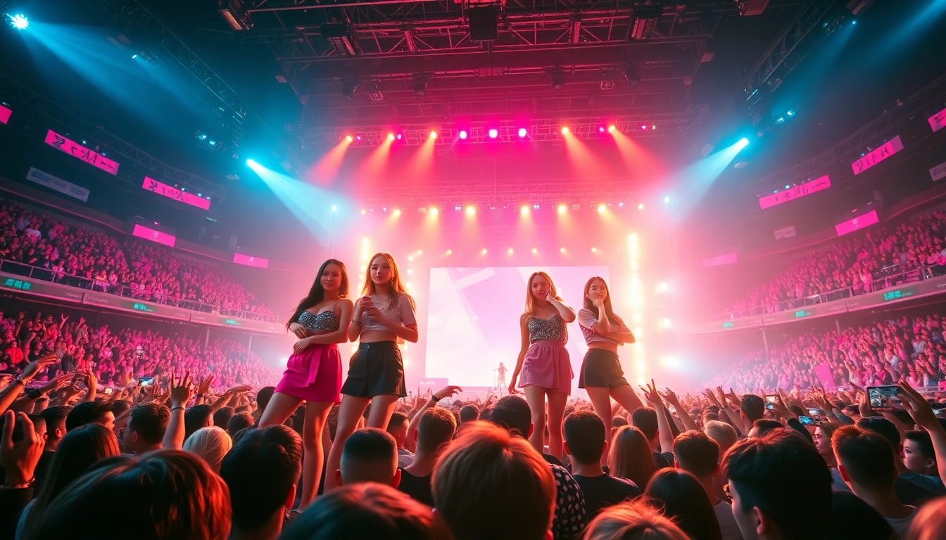 BLACKPINK news captures the group performing live, showcasing their vibrant stage presence with fans.