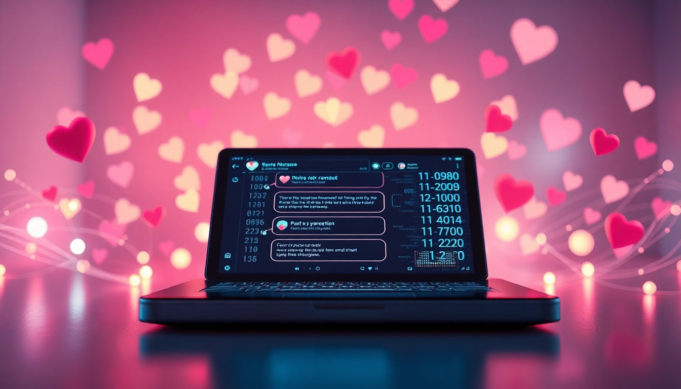 Intimate interaction with a sex AI chatbot interface, showcasing technology and human connection.