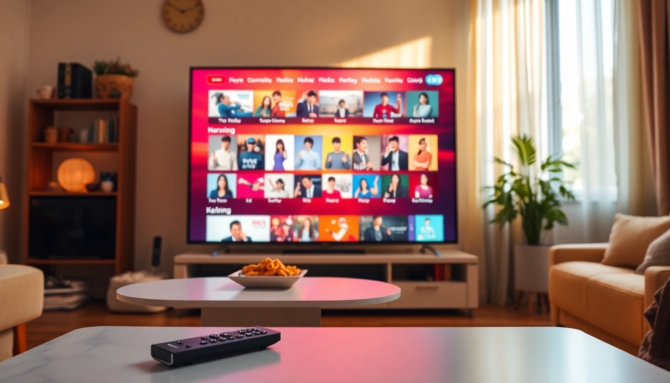 위키티비 가득한 한국 엔터테인먼트의 매력적인 TV 화면