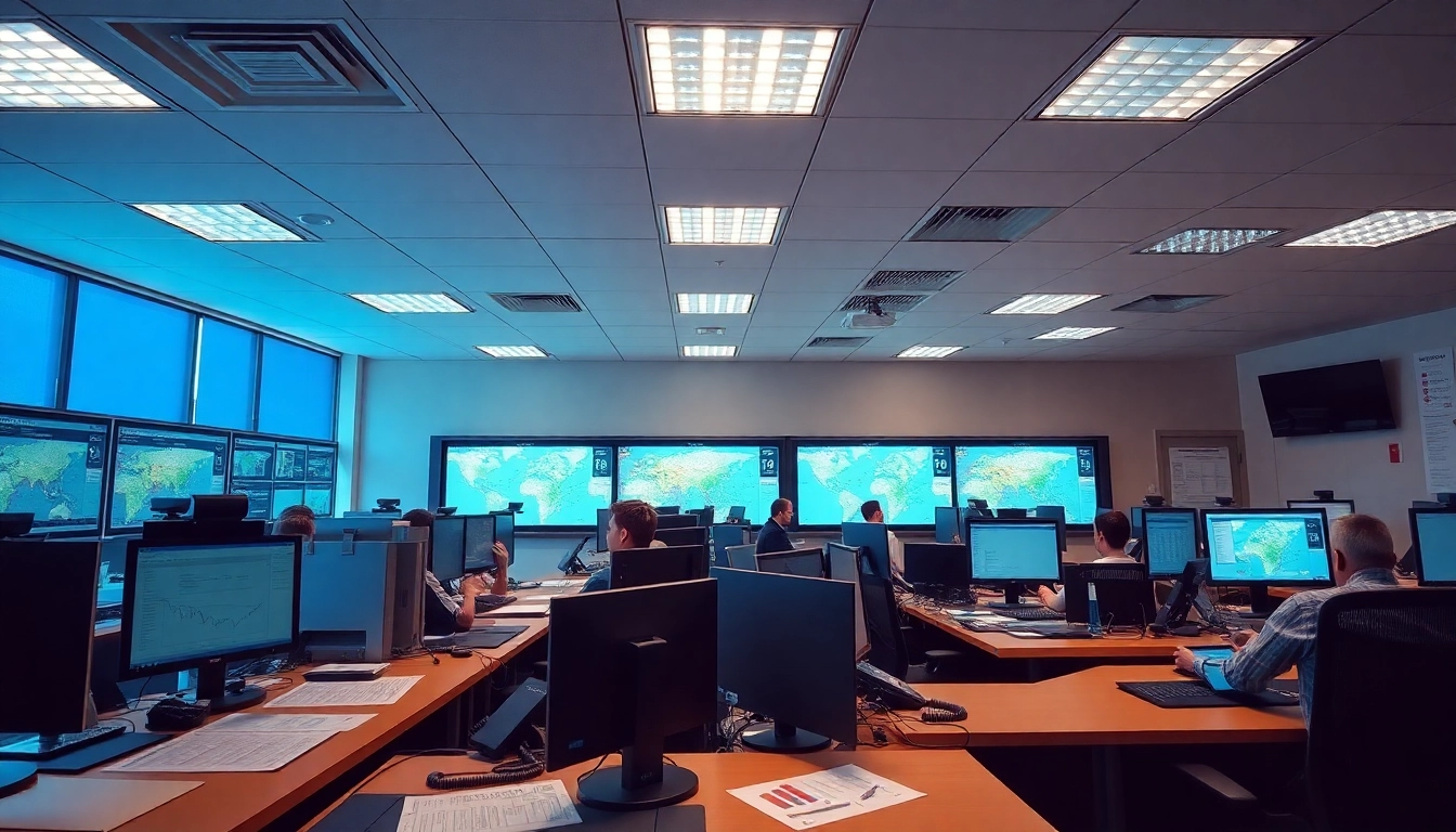 Trucking Dispatch Company coordinating logistics with experienced dispatchers in an efficient office setting.