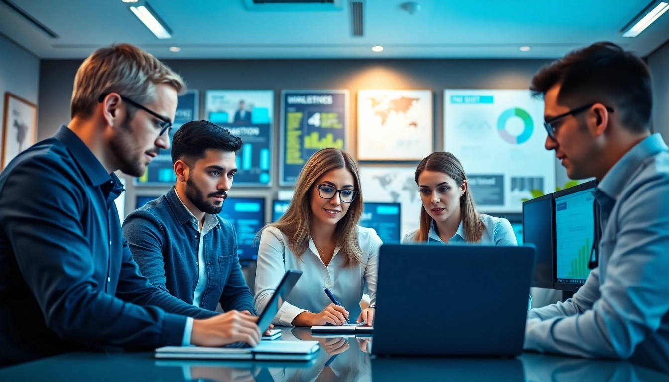 Managed IT services near me team working collaboratively in a modern office setting.