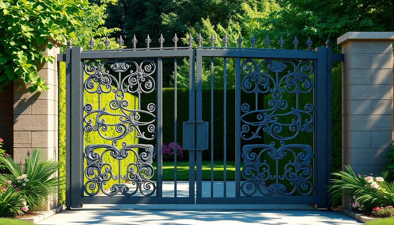 Custom steel gates enhancing garden aesthetics while ensuring security and elegance.