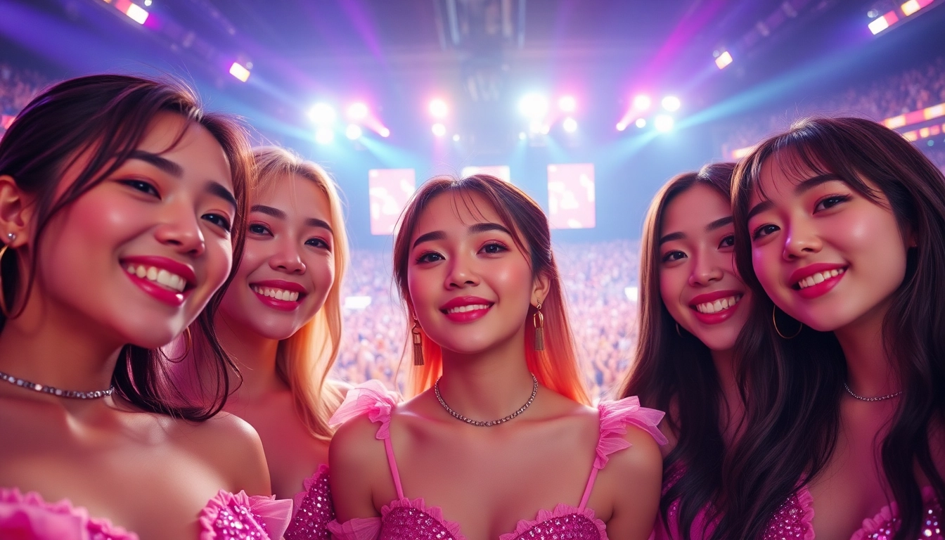 Catch the latest Blackpink news with vibrant images of the band at a concert, showcasing their energy.