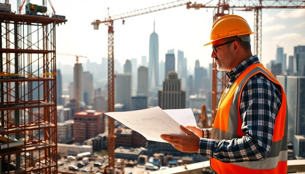 Showcasing a Manhattan Commercial General Contractor collaborating on a bustling construction site.