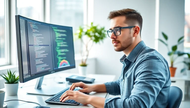 Enhance productivity in wordpress development outsourcing with a focused web developer at work.
