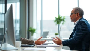 카드 현금화를 위한 재정 상담하는 장면으로 신뢰감을 주는 모습