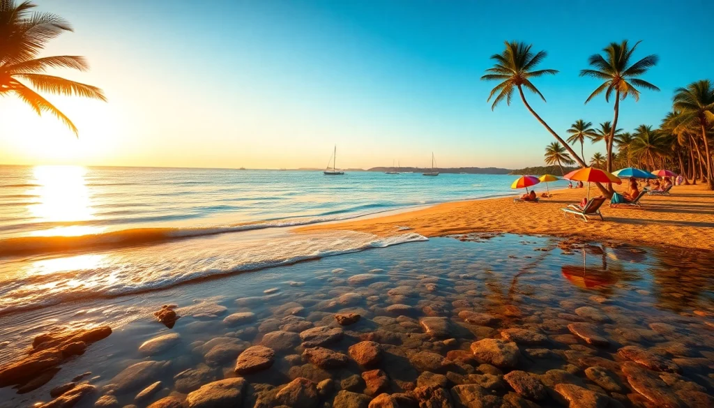 Belíssimo nascer do sol na praia de Paripueira AL, águas tranquilas e piscinas de maré vibrantes.