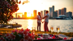 Stunning sunset proposal scene at scenic places to propose in Tampa.