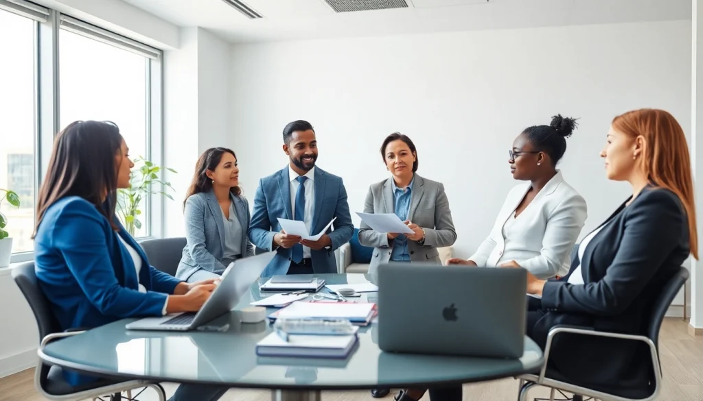 Expert consultation at a Gurgaon corporate law & HR advisory firm showcasing diverse legal professionals.