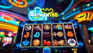 Menggambarkan pengalaman bermain batman138 slot dengan grafis cerah dan menarik.