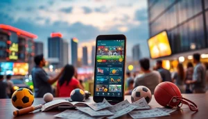 Engaging representation of the best sports betting apps India showcasing a smartphone with vibrant sports graphics.