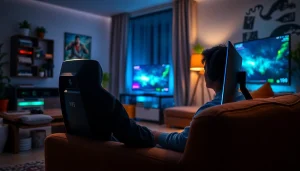 Menikmati bandar bola game menarik di ruangan yang cozy dan modern.