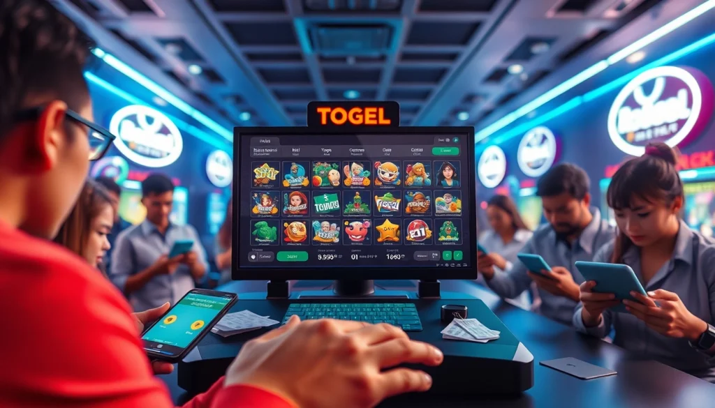 Menangani bandar togel yang seru dan menarik dengan latar belakang permainan online yang modern.