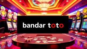 Menyajikan bandar toto dalam suasana kasino yang energetik dengan slot dan meja taruhan.