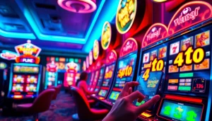 Menangkan permainan bandar toto 4d slot dengan grafis berwarna-warni dan suasana penuh energi.