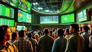 Discover best sports betting apps India showcasing vibrant betting atmosphere with enthusiastic punters and live sports.