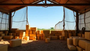 Cuadros de colmena en una colmena con celdas doradas resaltadas por la luz, mostrando su estructura única.