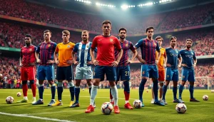 Players demonstrating dynamic action in team football kits during a live match.